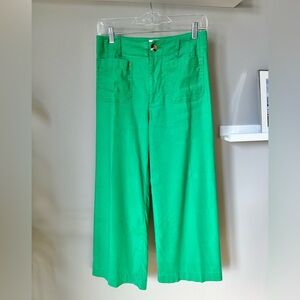 The Colette Linen Crop Wide-Leg Pants by Maeve